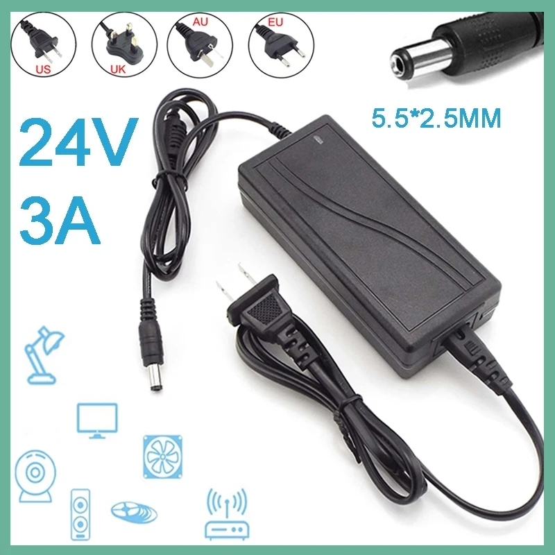 24V 3A 3000ma CCTV Camera Power Supply AC DC Adapter Converter Charger 110-240V Switching Power Supplies for LED Strip Light E3
24V 3A 3000ma CCTV Camera Power Supply AC DC Adapter Converter Charger 110-240V Switching Power Supplies for LED Strip Light E3