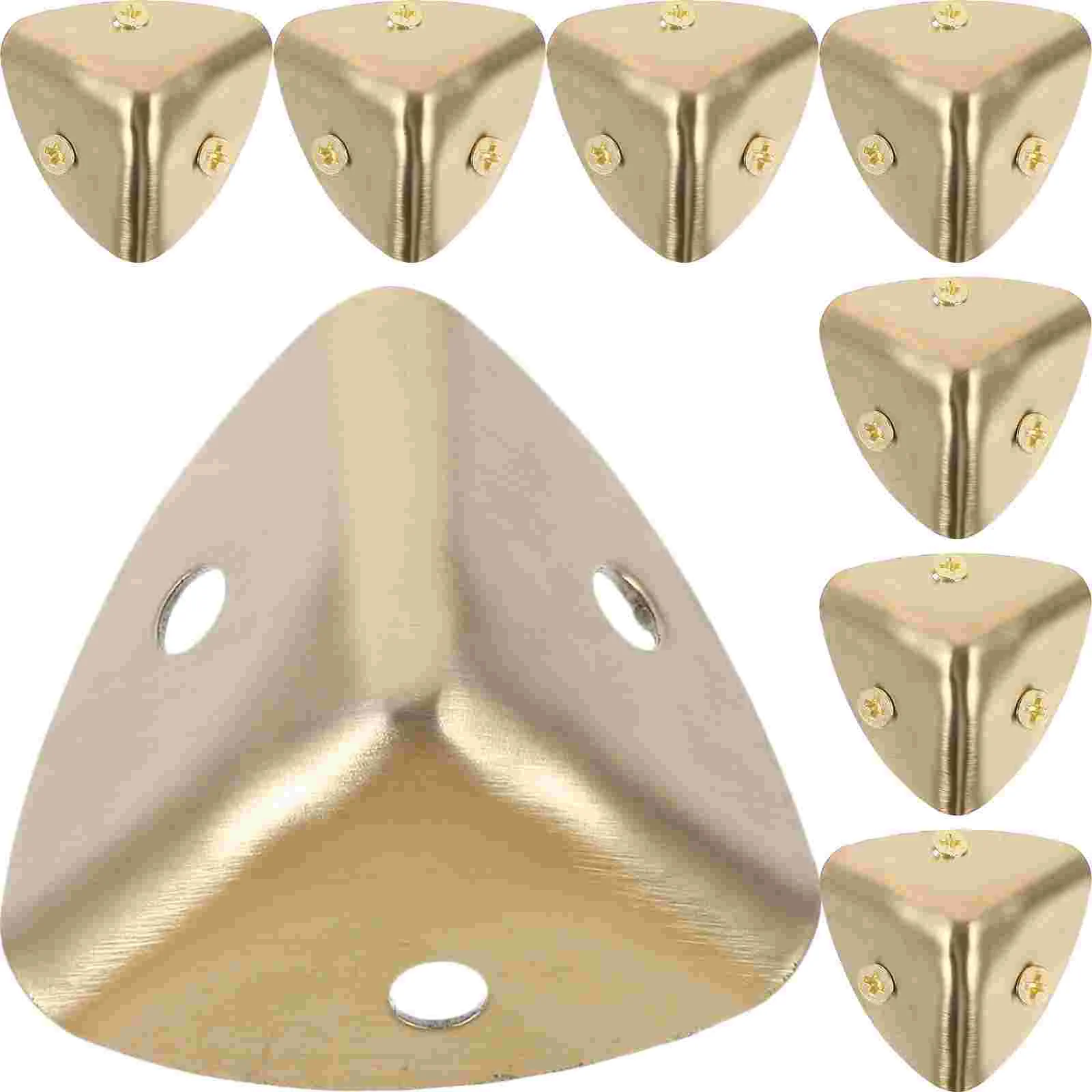 8 Pcs Corner Protectors Wooden Box Covers for Furniture Edges Triangle Metal Guard Golden Bumpers
8 Pcs Corner Protectors Wooden Box Covers for Furniture Edges Triangle Metal Guard Golden Bumpers