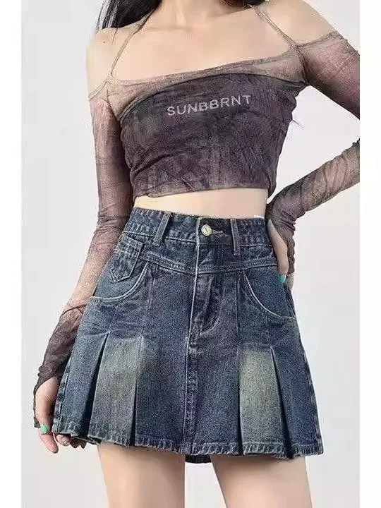 plus Size Women's Denim Pleated Skirt High Waist Slimming A-Line Half Body Summer New Style Casual Straight Leg Jeans
plus Size Women's Denim Pleated Skirt High Waist Slimming A-Line Half Body Summer New Style Casual Straight Leg Jeans