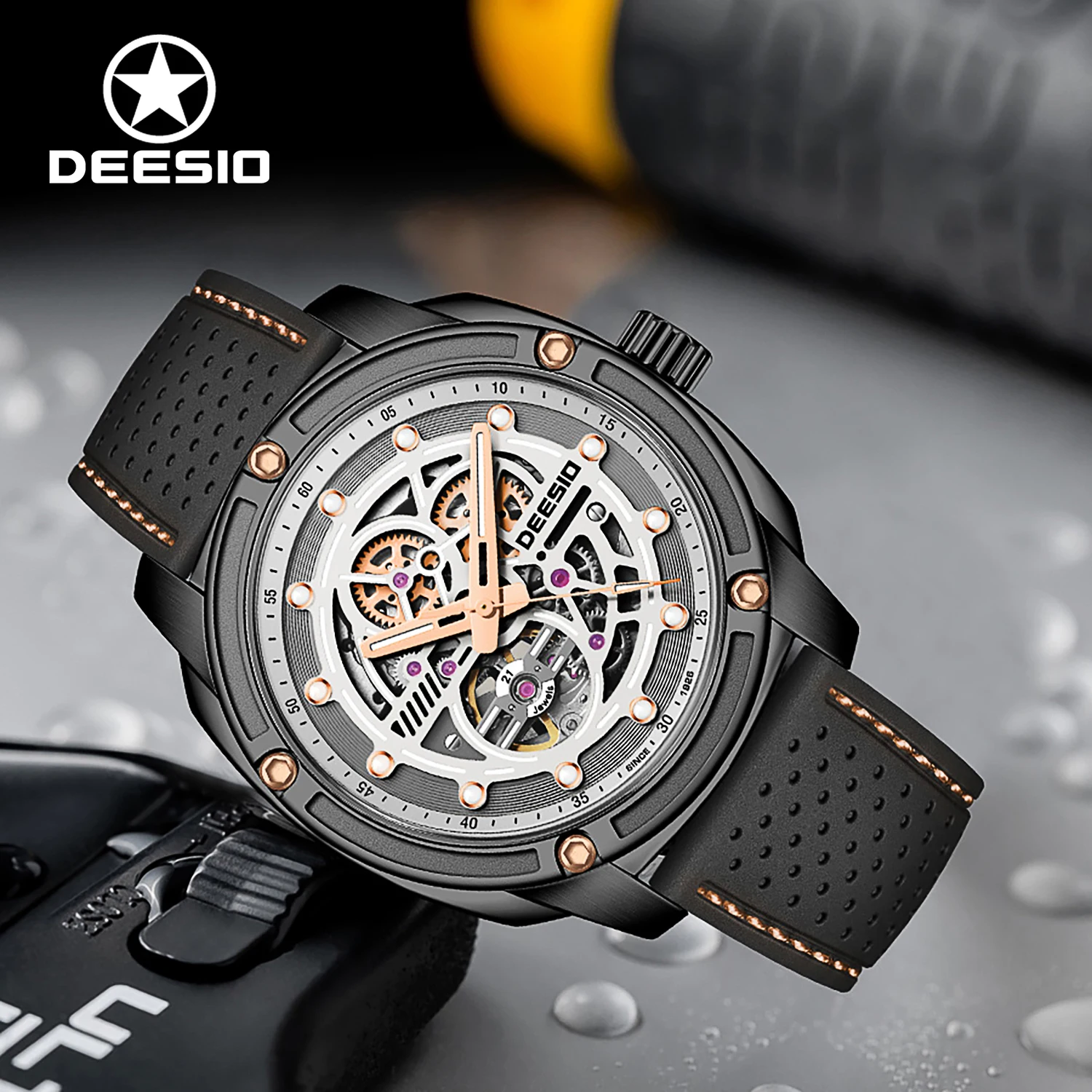 Deesio мужские автоматические механические часы с автоподзаводом, сапфировое стекло, светящиеся, водонепроницаемые, из нержавеющей стали, повседневный круглый циферблат
Deesio мужские автоматические механические часы с автоподзаводом, сапфировое стекло, светящиеся, водонепроницаемые, из нержавеющей стали, повседневный круглый циферблат