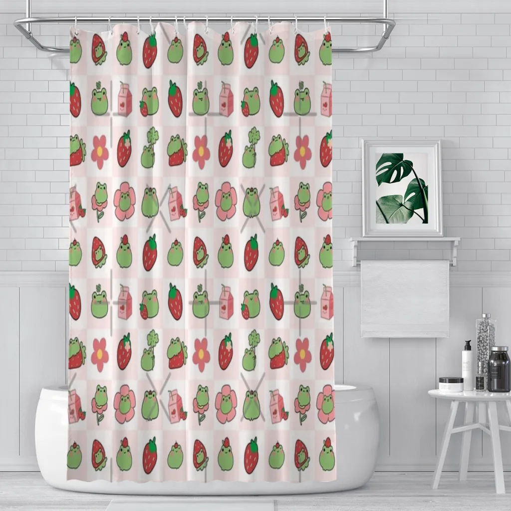 Cute frogs and strawberries, kawaii strawberry milk and spring flowers Shower Curtain Birthday Gift
Cute frogs and strawberries, kawaii strawberry milk and spring flowers Shower Curtain Birthday Gift