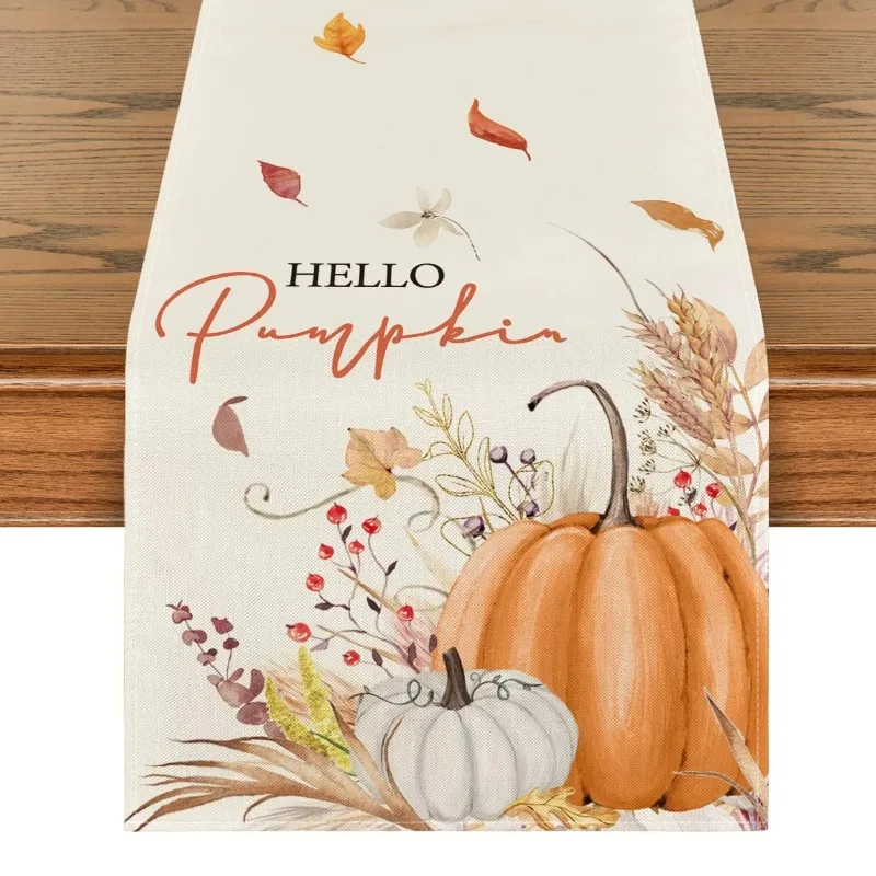 Hello Pumpkin Floral Maple Leaf Autumn Table Runner Home Table Decoration Accessories Holiday Dinner Table Runner Friends Gift
Hello Pumpkin Floral Maple Leaf Autumn Table Runner Home Table Decoration Accessories Holiday Dinner Table Runner Friends Gift