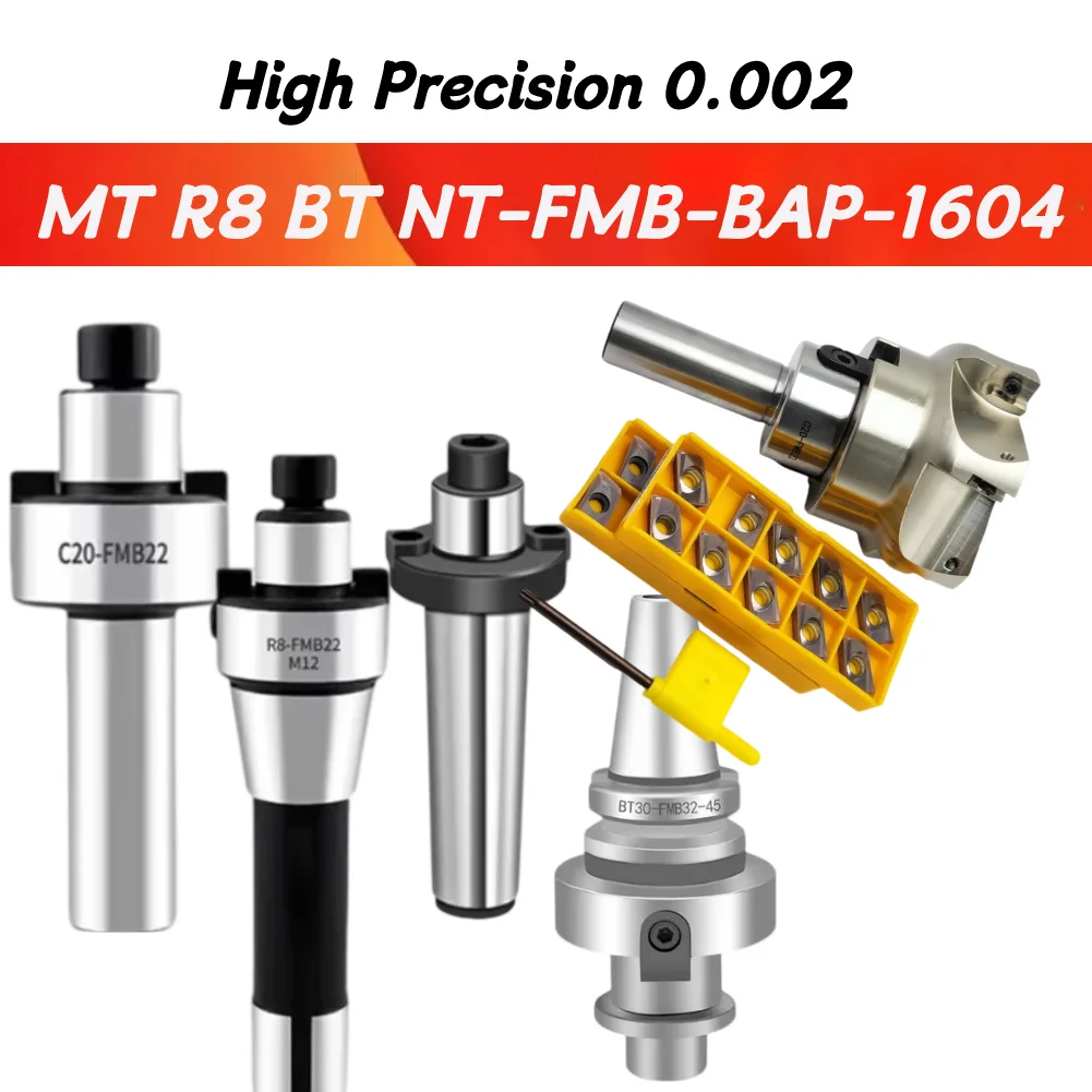MT R8 BT NT FMB22 Face Milling Handle BAP400R 50 22 4T 63 22 4T 80 27 6T Face Milling Cutter Head APMT1604PDER Carbide Blade
MT R8 BT NT FMB22 Face Milling Handle BAP400R 50 22 4T 63 22 4T 80 27 6T Face Milling Cutter Head APMT1604PDER Carbide Blade 