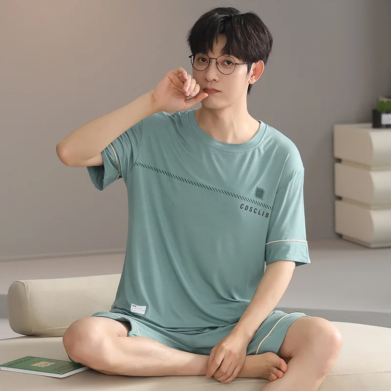 Modal Men's Pajama Top and Pants Loungewear Letter Printed Casual Loose Nightwear Set Sleepwear Homewear Two Piece Big Size
Modal Men's Pajama Top and Pants Loungewear Letter Printed Casual Loose Nightwear Set Sleepwear Homewear Two Piece Big Size