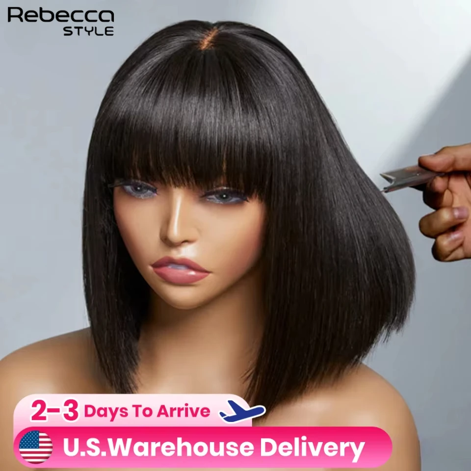 Easy Wear Lace Part Bob Wig Short Straight Human Hair Bob Wigs With Bangs Ship By US Brazilian Remy Wig For Women Brown Color
Easy Wear Lace Part Bob Wig Short Straight Human Hair Bob Wigs With Bangs Ship By US Brazilian Remy Wig For Women Brown Color