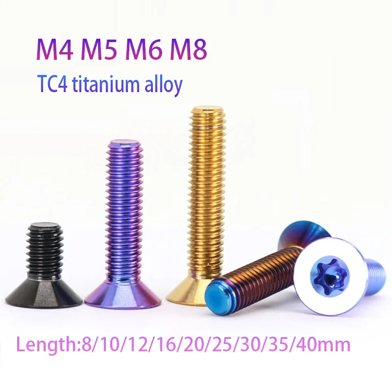 TC4 титановый сплав с потайной головкой, внутренний винт с цветком сливы, болт для модификации велосипеда, электрического мотоцикла M4 M5 M6 M8
TC4 титановый сплав с потайной головкой, внутренний винт с цветком сливы, болт для модификации велосипеда, электрического мотоцикла M4 M5 M6 M8