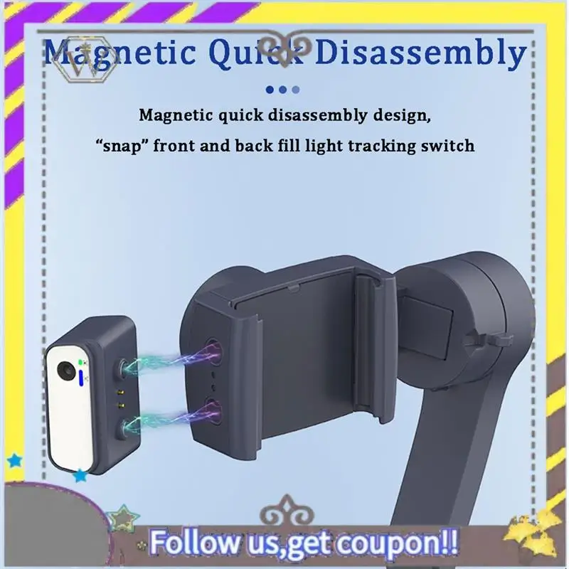 New F12 3-Axis Gimbal Stabilizer,LED Lighting,Support AI Intelligent Facial Tracking,Focus Control For Video/Photography