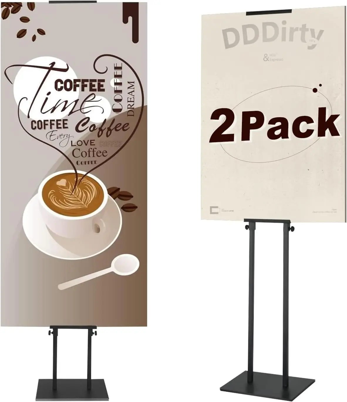 Adjustable Heavy Duty Double Sided Sign Holder Stand for Posters and Banners, 80 Inch Height (2 Pack)
Adjustable Heavy Duty Double Sided Sign Holder Stand for Posters and Banners, 80 Inch Height (2 Pack)