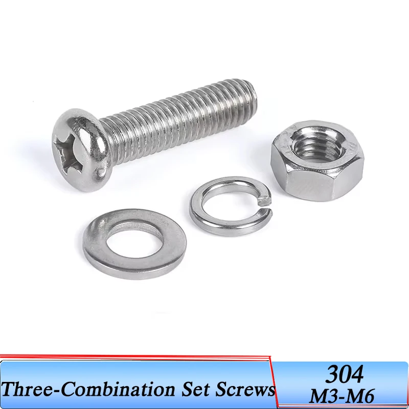 M3-M6 Gb818 304 Stainless Steel Cross Recessed Pan Head Screws Phillips Screws Bolts With Nut Washer 20/10sets
M3-M6 Gb818 304 Stainless Steel Cross Recessed Pan Head Screws Phillips Screws Bolts With Nut Washer 20/10sets