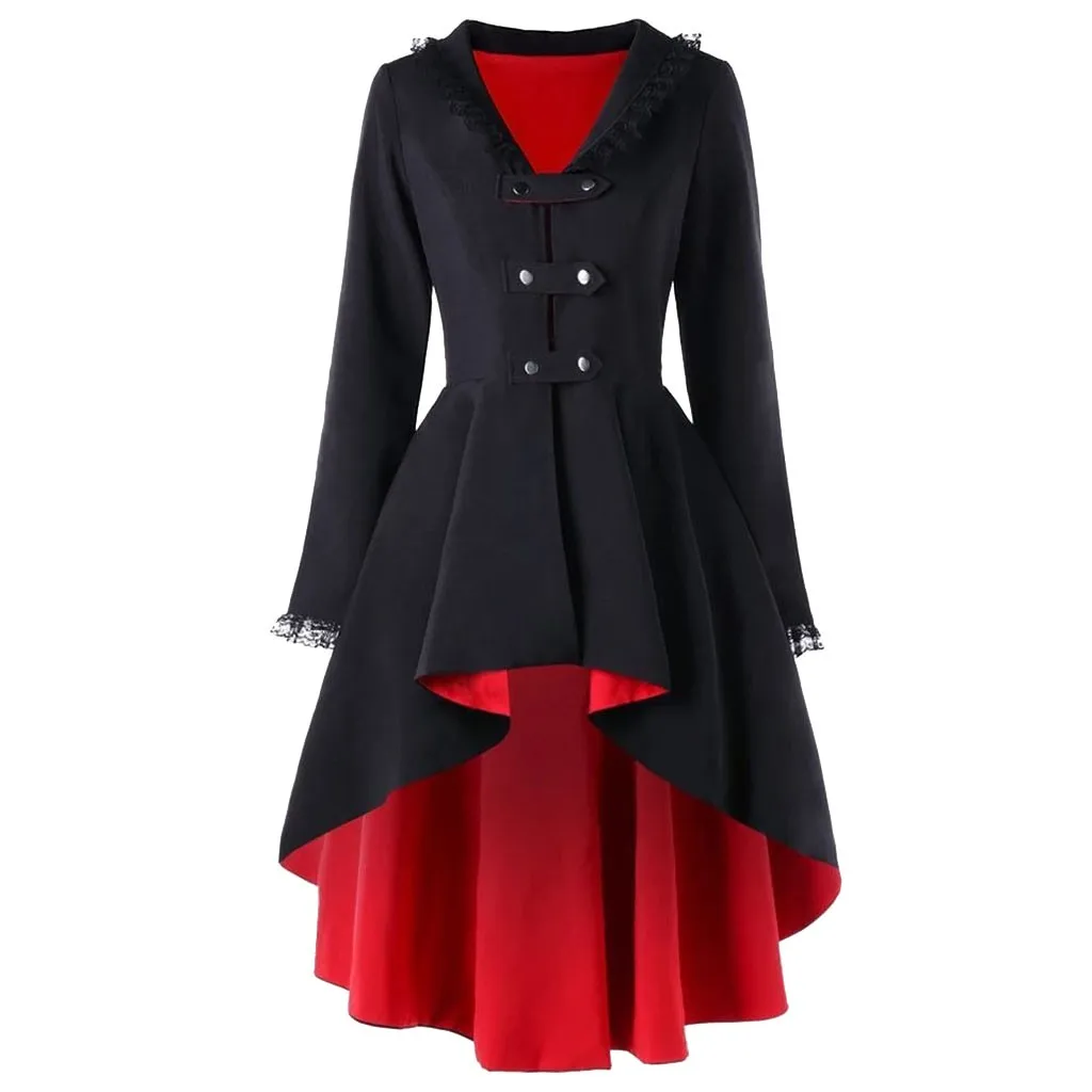 Women's Medieval Retro Irregular Hem Trench Coat Renaissance Long Jacket Lace Patchwork Long Sleeve Tuxedo Dress Cosplay Tuxedo
Women's Medieval Retro Irregular Hem Trench Coat Renaissance Long Jacket Lace Patchwork Long Sleeve Tuxedo Dress Cosplay Tuxedo