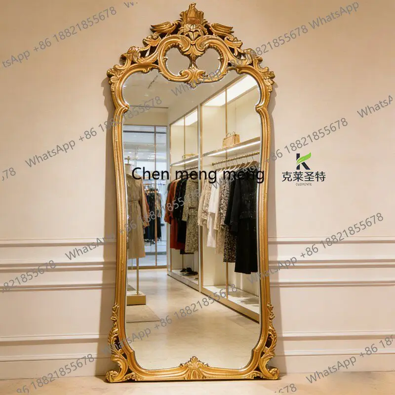 French carved floor-to-ceiling mirror retro living room wall full-body mirror American cloakroom
French carved floor-to-ceiling mirror retro living room wall full-body mirror American cloakroom