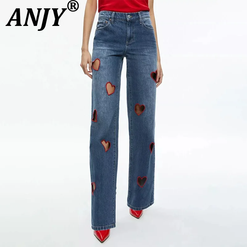 ANJY Summer New Women Y2K Trendy Streetwear Vintage Chic Straight Pants Casual Fashion Heart Hollow Out High Waisted Jeans A7186
ANJY Summer New Women Y2K Trendy Streetwear Vintage Chic Straight Pants Casual Fashion Heart Hollow Out High Waisted Jeans A7186