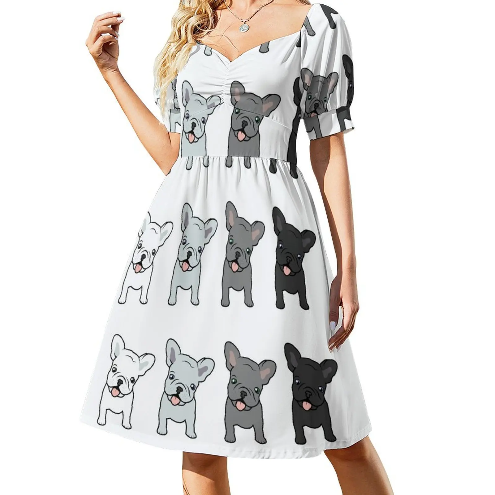 Happy French Bulldogs Short-Sleeved Dress Dress for pregnant women luxury dresses
Happy French Bulldogs Short-Sleeved Dress Dress for pregnant women luxury dresses