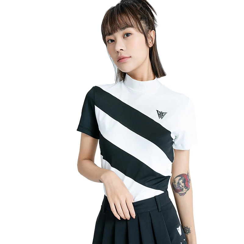 Summer New Women's Golf Shirt Outdoor Quick Drying Half High Collar Pullover Color Block Top Casual Ladies Short sleeved T-Shirt
Summer New Women's Golf Shirt Outdoor Quick Drying Half High Collar Pullover Color Block Top Casual Ladies Short sleeved T-Shirt