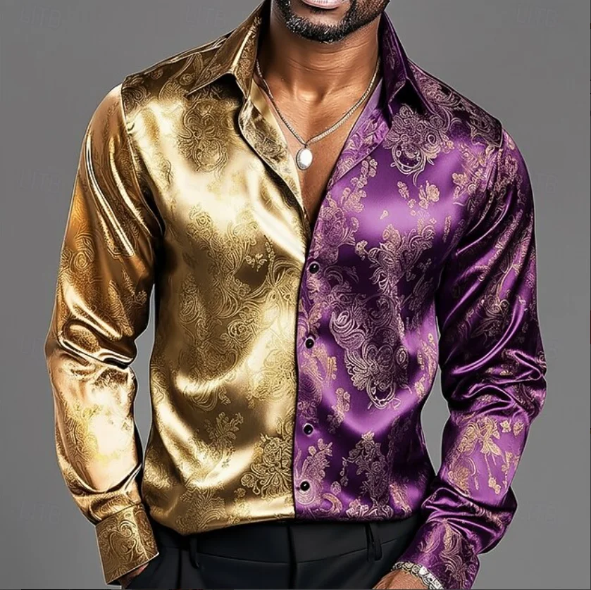 New men's long sleeved shirt with color blocked lapel pattern, fashionable, casual, breathable and comfortable top
New men's long sleeved shirt with color blocked lapel pattern, fashionable, casual, breathable and comfortable top