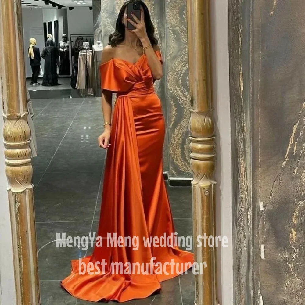 ZHUISHU Mermaid Orange Evening Dresses for Women Off The Shoulder Satin Wedding Guest Dress Customized Long Prom Gown with Train
ZHUISHU Mermaid Orange Evening Dresses for Women Off The Shoulder Satin Wedding Guest Dress Customized Long Prom Gown with Train