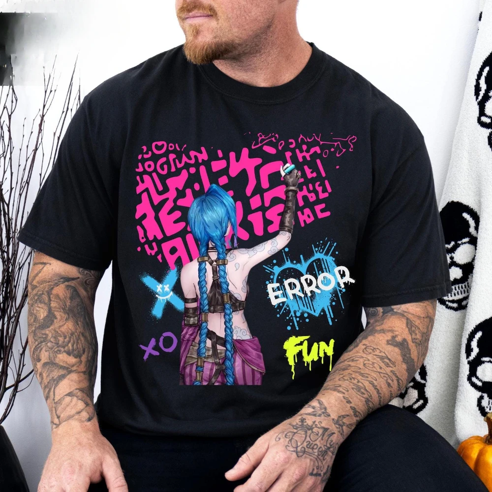 Аниме Arcane футболка для мужчин и женщин Harajuku с круглым вырезом, летняя повседневная рубашка, уличная мода, хлопковые футболки, футболки с графикой, мужская одежда
Аниме Arcane футболка для мужчин и женщин Harajuku с круглым вырезом, летняя повседневная рубашка, уличная мода, хлопковые футболки, футболки с графикой, мужская одежда
