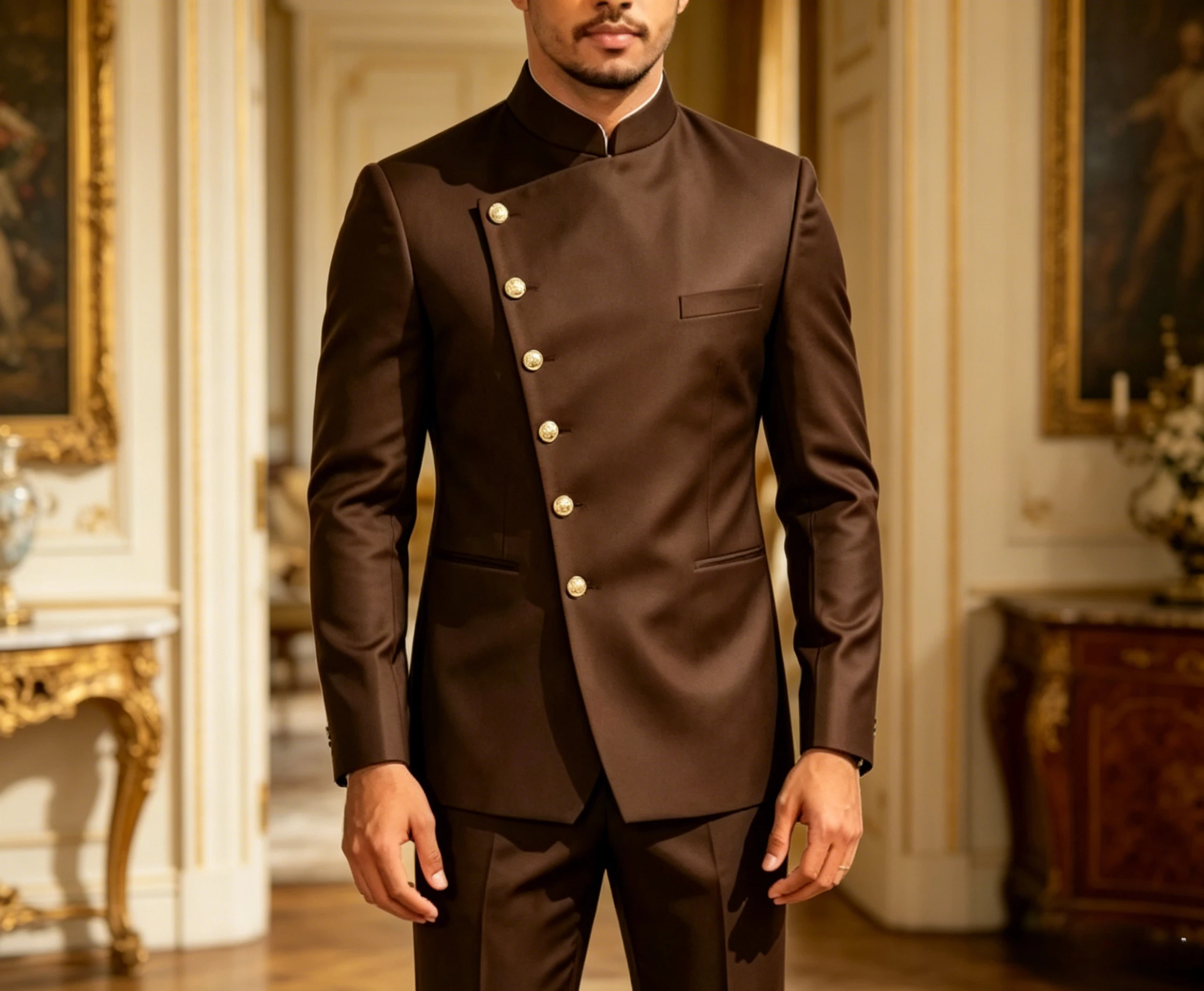 Tailor-Made Brown Men's Suits High Quality Single Breasted Stand Lapel Slim Fit Male Clothing Luxury 2 Piece Jacket Pants
Tailor-Made Brown Men's Suits High Quality Single Breasted Stand Lapel Slim Fit Male Clothing Luxury 2 Piece Jacket Pants