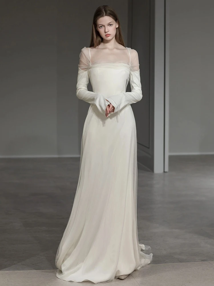 Элегантное атласное свадебное платье с одним открытым плечом, с завязками, для торжественных мероприятий, с завышенной талией, А-силуэт, юбка миди
Элегантное атласное свадебное платье с одним открытым плечом, с завязками, для торжественных мероприятий, с завышенной талией, А-силуэт, юбка миди