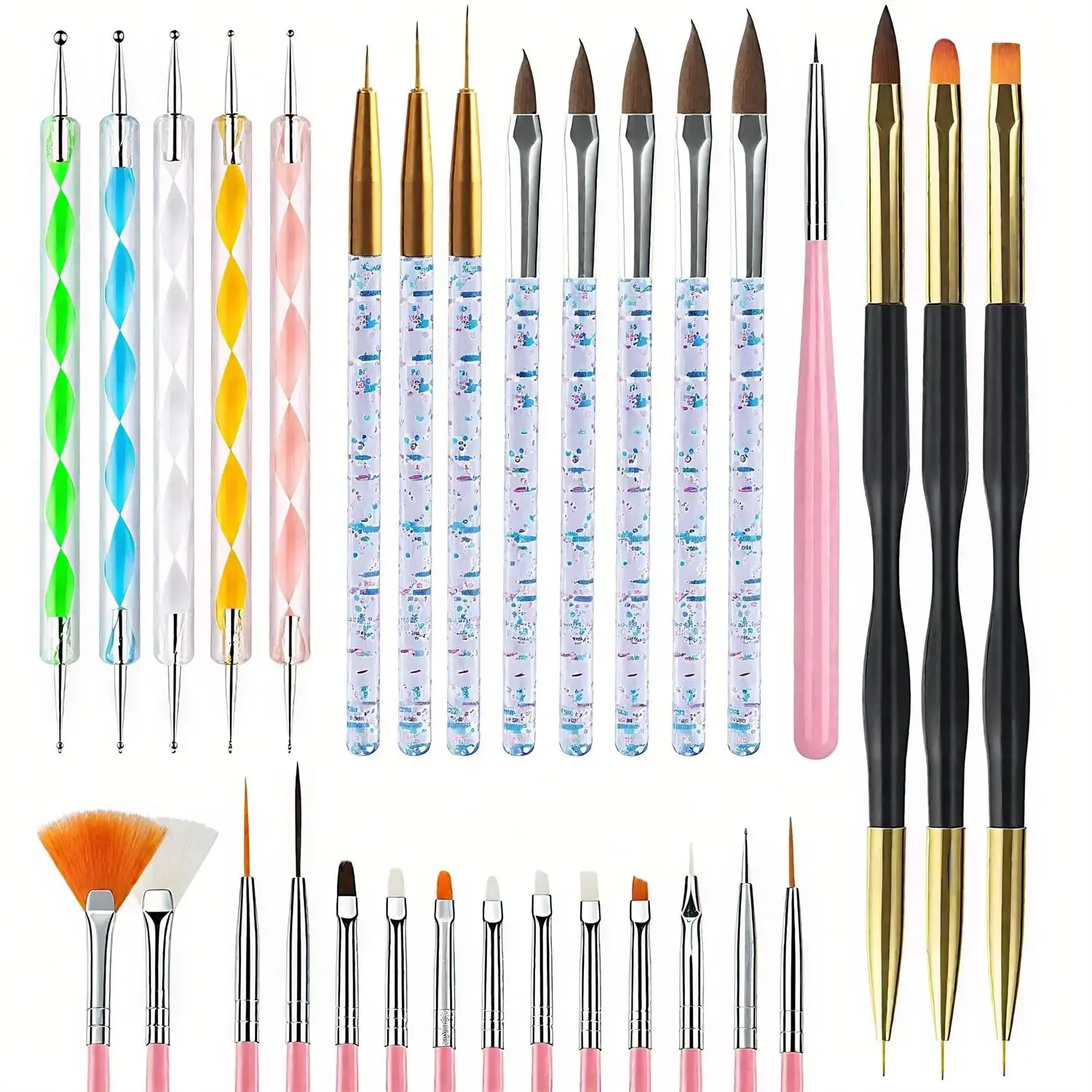 Ultimate 31-Piece Nail Brush Set for Gel & Acrylics - All-in-One Nail Art Design Kit for Salon Professionals & Home DIY Beginner 
Ultimate 31-Piece Nail Brush Set for Gel & Acrylics - All-in-One Nail Art Design Kit for Salon Professionals & Home DIY Beginner