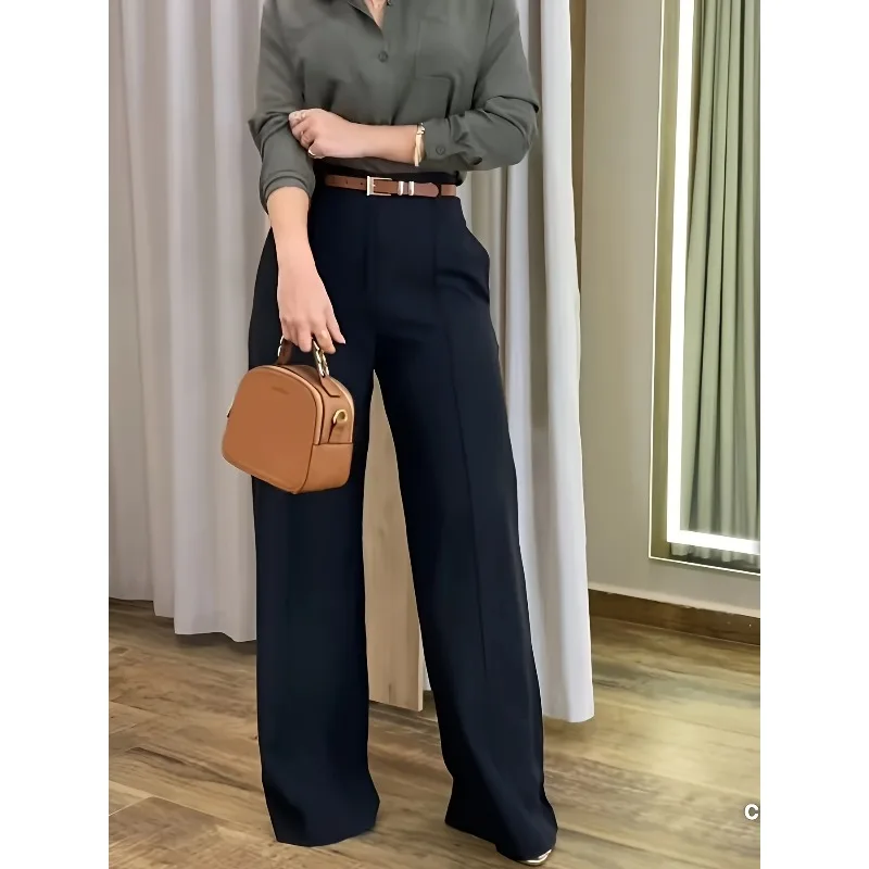 Plus Size 1XL-5XL Elegant Drapey Wide Leg Suit Pants Women's High Waist Straight Casual Floor Length Trousers
Plus Size 1XL-5XL Elegant Drapey Wide Leg Suit Pants Women's High Waist Straight Casual Floor Length Trousers