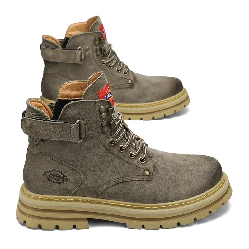 Outdoor Leather Mens Slip on Boots Platform Shoes Luxury Brand Men Winter Plush Snow Boots Fashion All-match Men Motocross Boots
Outdoor Leather Mens Slip on Boots Platform Shoes Luxury Brand Men Winter Plush Snow Boots Fashion All-match Men Motocross Boots