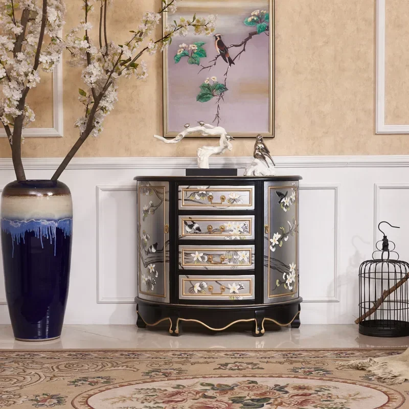 Small apartment semi-circular wall thin modern Chinese neoclassical entrance cabinet solid wood entrance table corridor
Small apartment semi-circular wall thin modern Chinese neoclassical entrance cabinet solid wood entrance table corridor