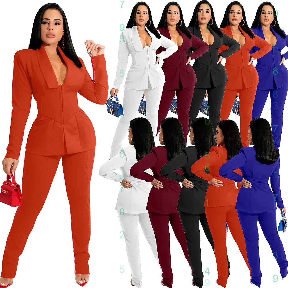 Women's Business Casual Blazer Jumpsuit Set with Belt Matching Set Office Evening Dress
Women's Business Casual Blazer Jumpsuit Set with Belt Matching Set Office Evening Dress