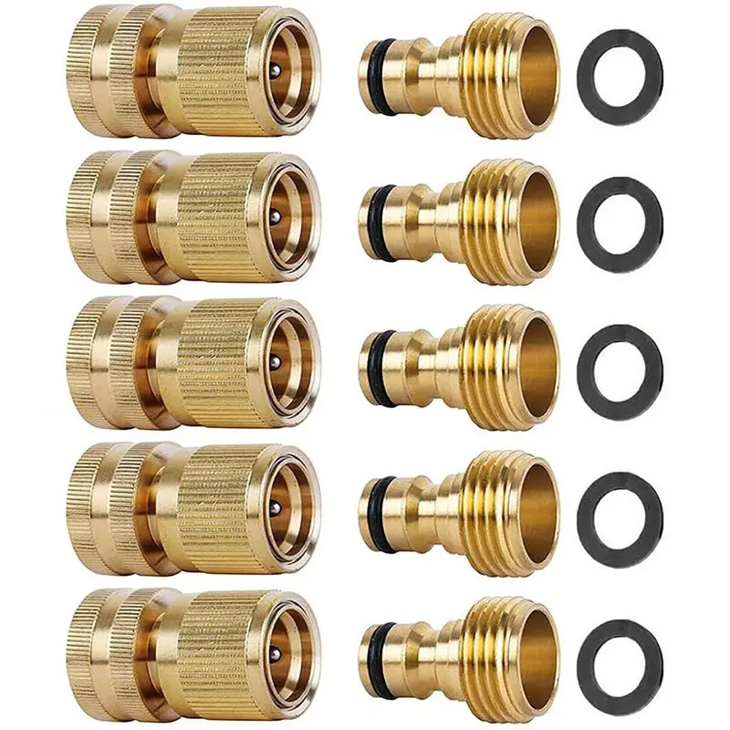 【PARTY DAY】Universal Fit 5 Sets Quick Connect Hose Fittings 3/4" GHT Solid Brass Garden Hose Connectors No-Leak Design For Inst
【PARTY DAY】Universal Fit 5 Sets Quick Connect Hose Fittings 3/4" GHT Solid Brass Garden Hose Connectors No-Leak Design For Inst