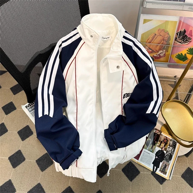 Color Blocking Striped Jacket Men 2025 Spring and Autumn Trendy Stand up Collar Baseball Coat American Retro Couple Jacket WLF
Color Blocking Striped Jacket Men 2025 Spring and Autumn Trendy Stand up Collar Baseball Coat American Retro Couple Jacket WLF