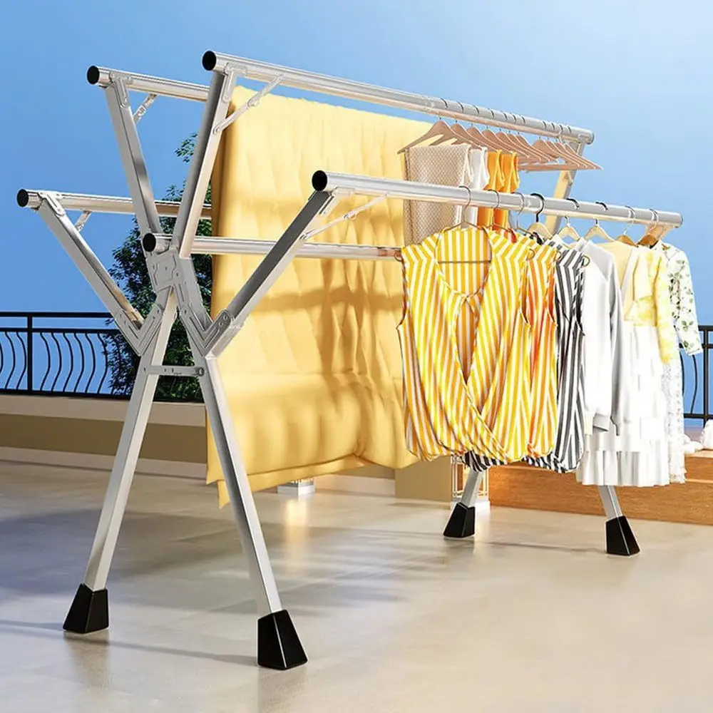 Складная 5-полюсная вешалка для одежды из нержавеющей стали с крючками, 2 м/6,5 футов, для подвешивания и сушки одежды
Складная 5-полюсная вешалка для одежды из нержавеющей стали с крючками, 2 м/6,5 футов, для подвешивания и сушки одежды