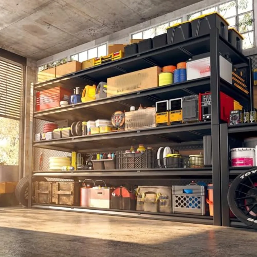 5-Tier eavy uty Garage Selving Unit,3000LBS Capacity Freestanding Metal Storage Shelves with Double-Layer Columns and Reinforce
5-Tier eavy uty Garage Selving Unit,3000LBS Capacity Freestanding Metal Storage Shelves with Double-Layer Columns and Reinforce