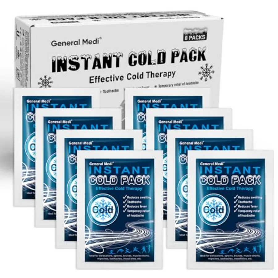 General Medi Instant Ice Cold Pack Disposable Cold Therapy Ice for Pain Relief, Swelling, Inflammation, Sprains, Toothache for
General Medi Instant Ice Cold Pack Disposable Cold Therapy Ice for Pain Relief, Swelling, Inflammation, Sprains, Toothache for