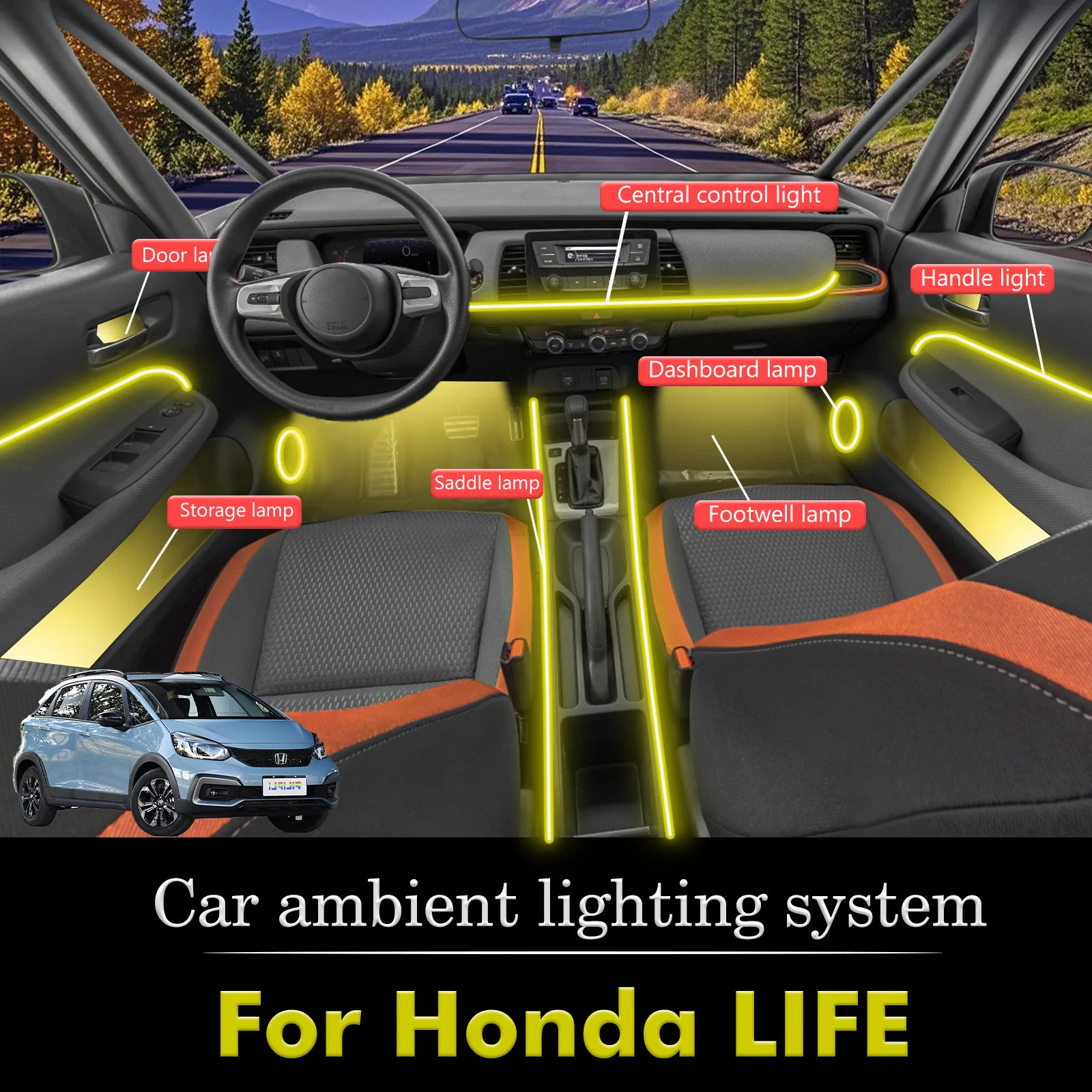 For Honda LIFE Smart Remote Control RGB 64 Colors LED Car Interior Ambient Light Energy Saving Efficient Lamp Kit
For Honda LIFE Smart Remote Control RGB 64 Colors LED Car Interior Ambient Light Energy Saving Efficient Lamp Kit