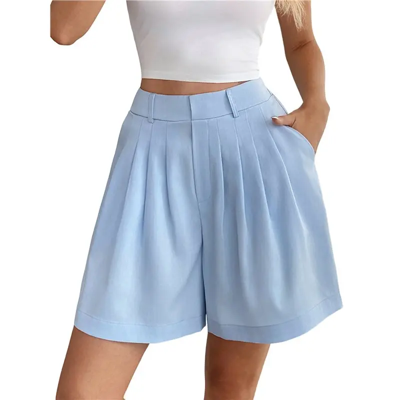 CYL-Women Casual Elastic Waist Wide Leg Suit Tailored Shorts Summer Dressy Work Shorts With Pockets
CYL-Women Casual Elastic Waist Wide Leg Suit Tailored Shorts Summer Dressy Work Shorts With Pockets