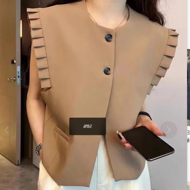 2024 Autumn Office Lady Casual Vest Women Classic Versatile Loose Wild Casual Waistcoat Woman Elegant Slim Sleeveless Outerwear
2024 Autumn Office Lady Casual Vest Women Classic Versatile Loose Wild Casual Waistcoat Woman Elegant Slim Sleeveless Outerwear