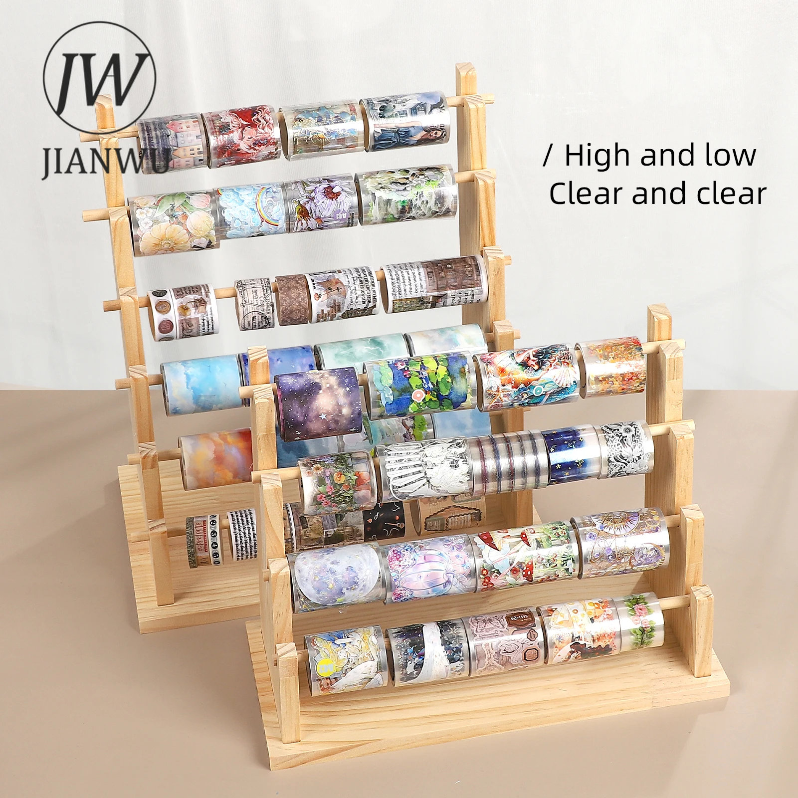JIANWU Four-layer/Six-layer Trapezoidal Wooden Storage Rack Tape Material Collage Storage Rack Creative Journal Stationery
JIANWU Four-layer/Six-layer Trapezoidal Wooden Storage Rack Tape Material Collage Storage Rack Creative Journal Stationery