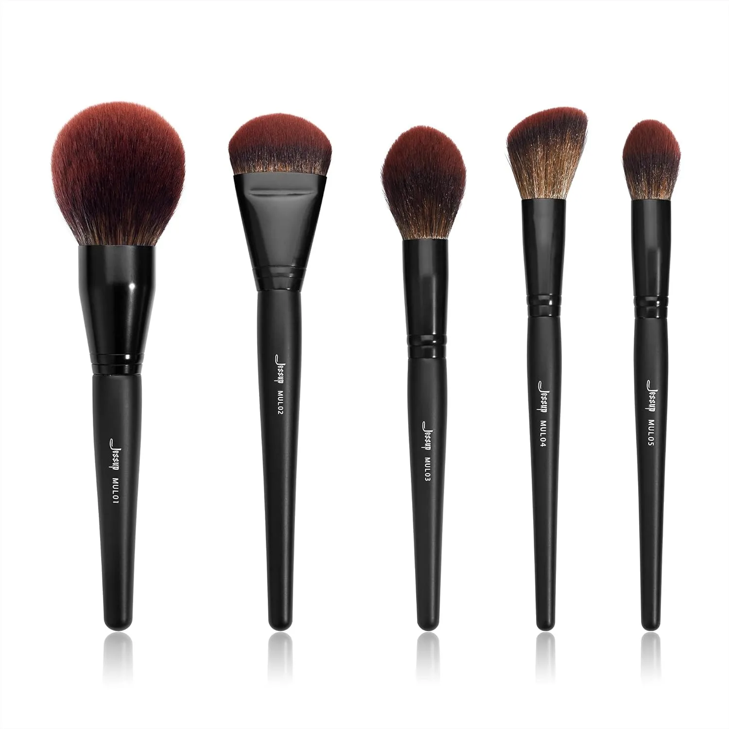 Large Face Makeup Brushes 5pcs, Premium Synthetic Foundation Powder Contour Blusher Highlighter Brush Set, Phantom Black
Large Face Makeup Brushes 5pcs, Premium Synthetic Foundation Powder Contour Blusher Highlighter Brush Set, Phantom Black