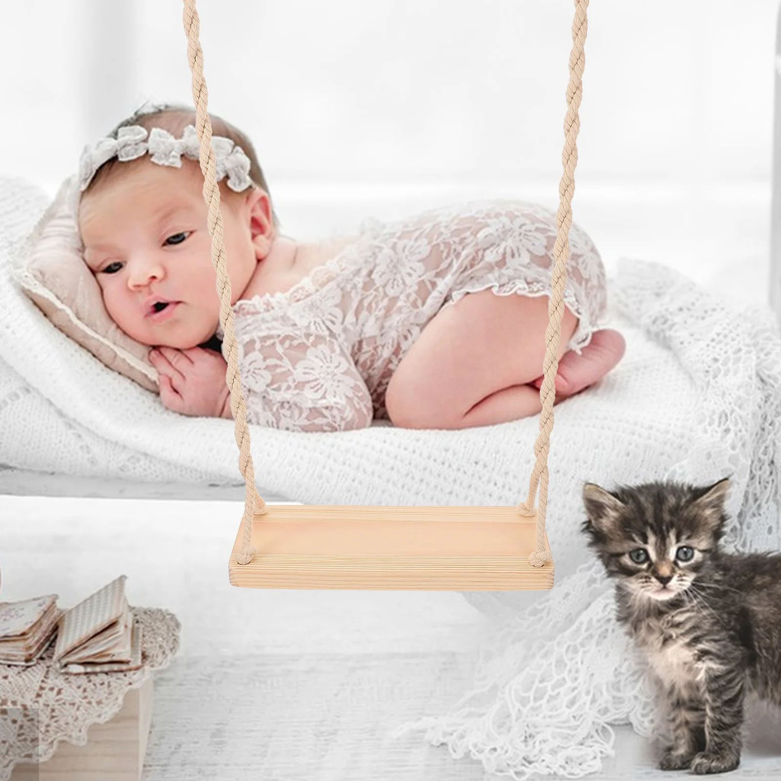 Wooden Swing Prop Photography Natural Handmade Durable Photo Studio Photo Props Creative Photography Swing Chair 
Wooden Swing Prop Photography Natural Handmade Durable Photo Studio Photo Props Creative Photography Swing Chair