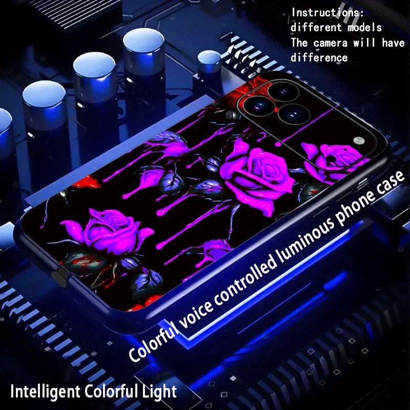 Voice-Activated Illuminated LED Phone Cover For iPhone 16 17 15 14 13 12 Pro Max Red Rose Flowers Girl Funda Case Glow Shine
Voice-Activated Illuminated LED Phone Cover For iPhone 16 17 15 14 13 12 Pro Max Red Rose Flowers Girl Funda Case Glow Shine