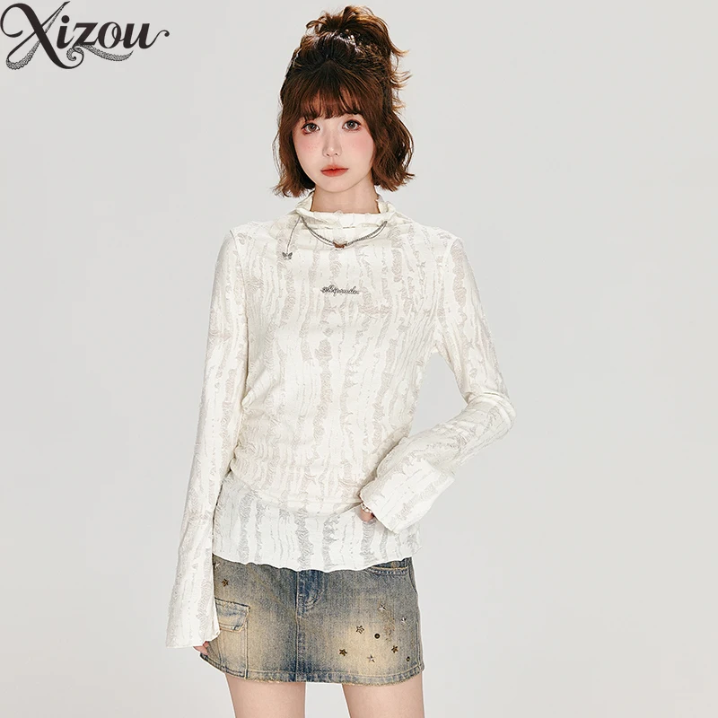 Women Long Sleeve Base Layer Tops American Retro Y2K French Chic Half Turtleneck Slim Semi High Collar Autumn Winter Summer Tees
Women Long Sleeve Base Layer Tops American Retro Y2K French Chic Half Turtleneck Slim Semi High Collar Autumn Winter Summer Tees