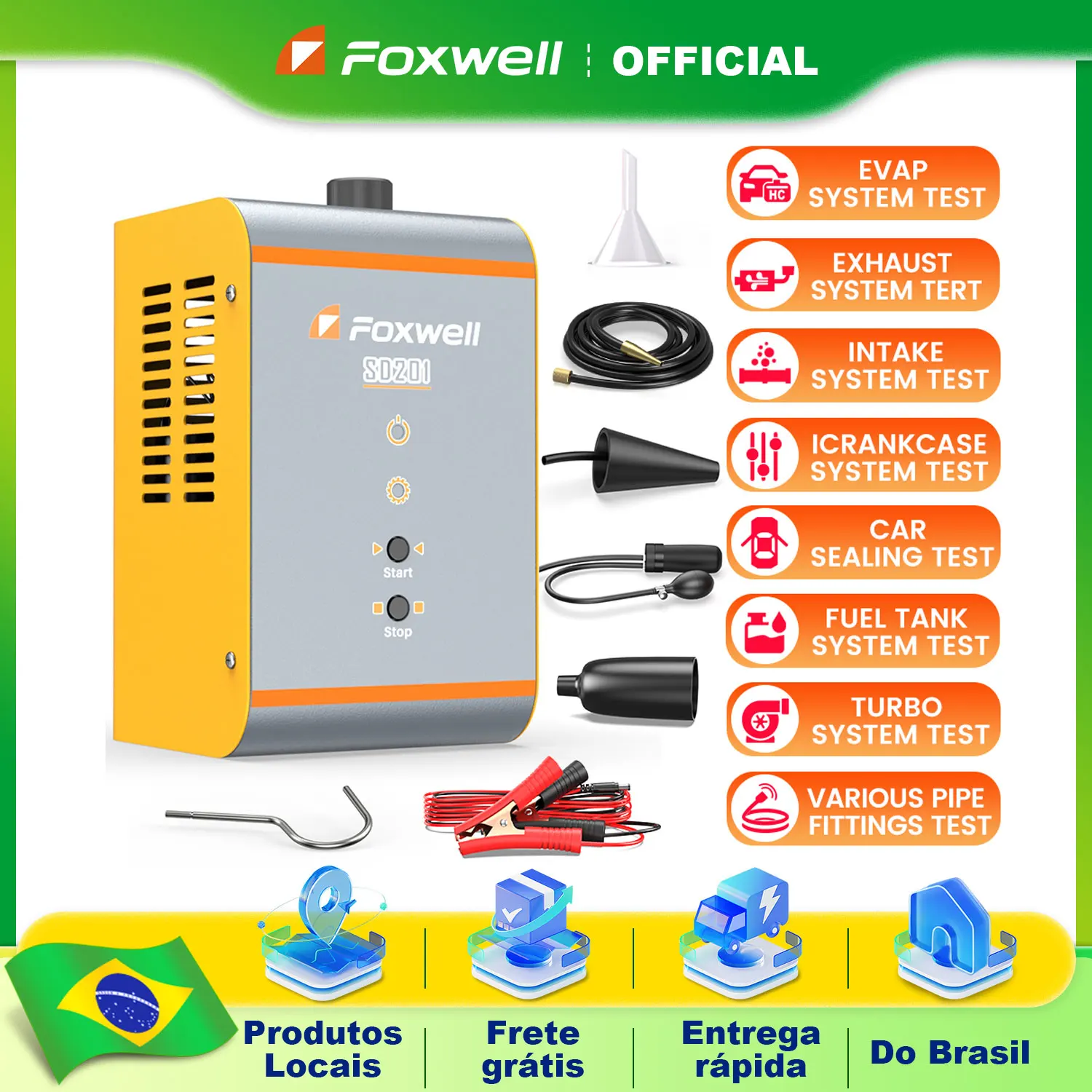 FOXWELL SD201 12V Car Smoke Leak Detector Vacuum Leak Detection Tester Evap Fuel Pipe System Smoke Leakage Diagnostic Machine
FOXWELL SD201 12V Car Smoke Leak Detector Vacuum Leak Detection Tester Evap Fuel Pipe System Smoke Leakage Diagnostic Machine