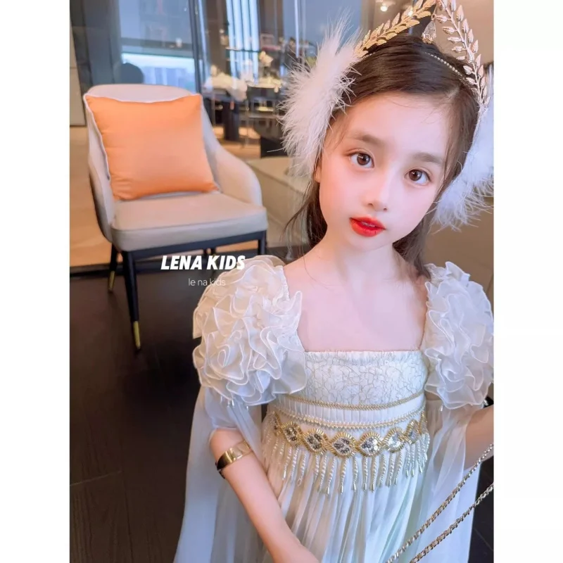Girls' Dress Hanfu New Summer Children's New Chinese Style Princess Dress Fashionable Little Girl Fairy Dress
Girls' Dress Hanfu New Summer Children's New Chinese Style Princess Dress Fashionable Little Girl Fairy Dress