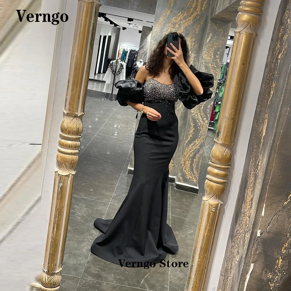 Verngo Sparkly Beads Black Satin Evening Dresses Mermaid Sweetheart Puff Sleeves Prom Gowns Formal Occasion Long Gowns Vestidos
Verngo Sparkly Beads Black Satin Evening Dresses Mermaid Sweetheart Puff Sleeves Prom Gowns Formal Occasion Long Gowns Vestidos