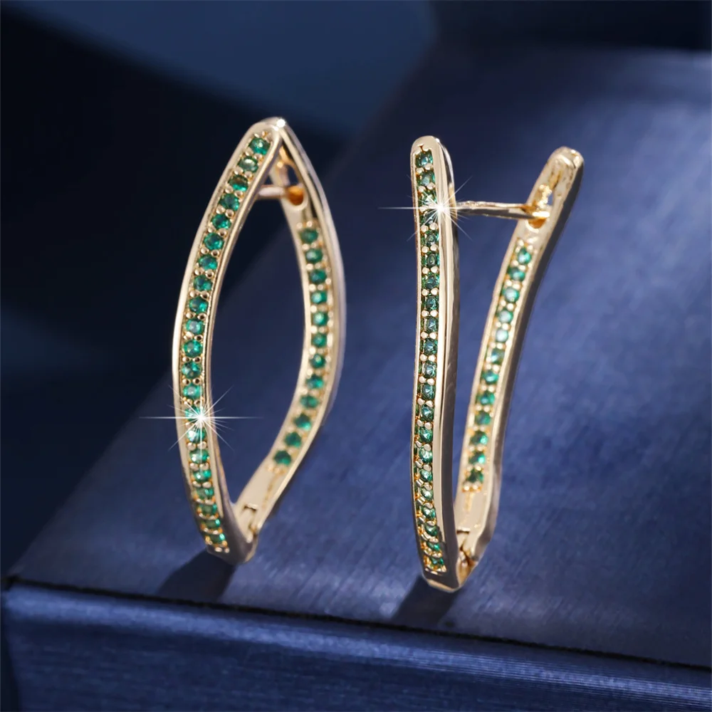 Green Zircon Round Stone Crossed Hoop Earrings Gold Silver Ear Buckle Women Fashion Wedding Mother's Day Jewelry Gift
Green Zircon Round Stone Crossed Hoop Earrings Gold Silver Ear Buckle Women Fashion Wedding Mother's Day Jewelry Gift