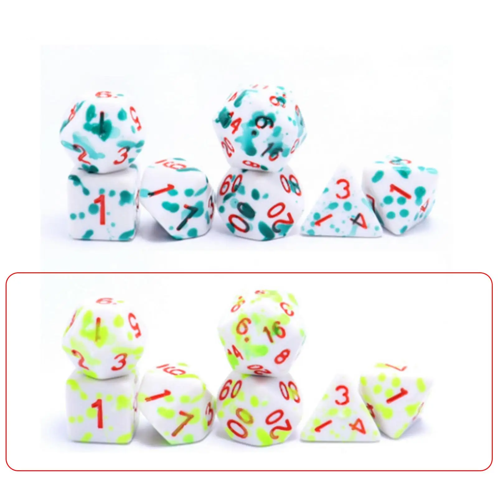 7Pcs Polyhedral Dice D8 D10 D12 D20 Multisided Dice for Collections Role Playing
7Pcs Polyhedral Dice D8 D10 D12 D20 Multisided Dice for Collections Role Playing