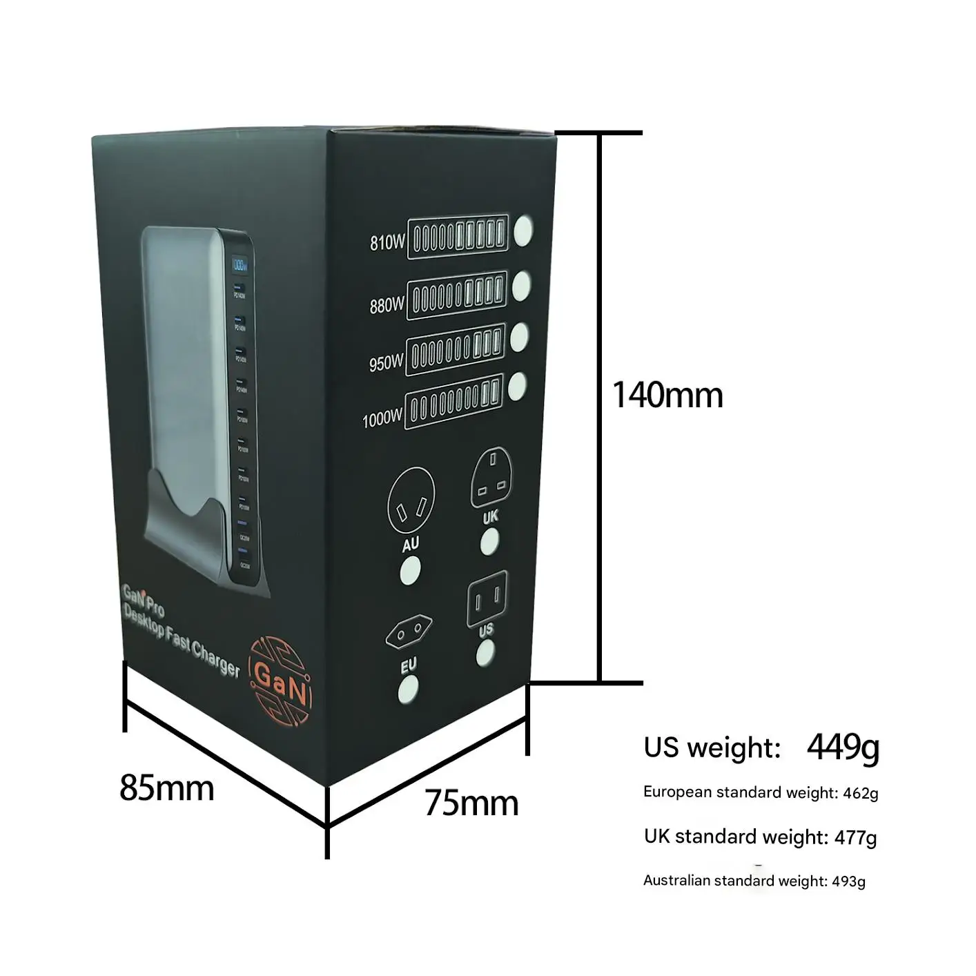 New 1000W gallium nitride PD charger 10-port multifunctional 1000W adapter New 950W multi-port charger
New 1000W gallium nitride PD charger 10-port multifunctional 1000W adapter New 950W multi-port charger