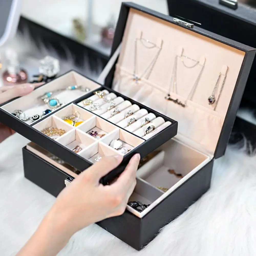 Large Capacity Pu Leather Jewelry Box Subzone Detachable Jewelry Storage Box Jewelry Case Ring Earrings Jewelry Display Holder
Large Capacity Pu Leather Jewelry Box Subzone Detachable Jewelry Storage Box Jewelry Case Ring Earrings Jewelry Display Holder