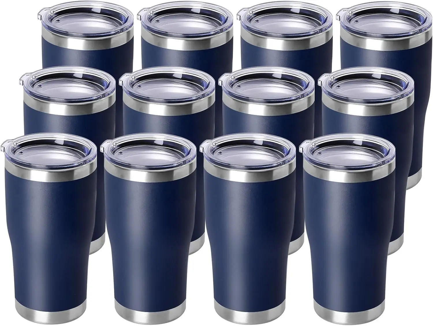 20oz Stainless Steel Tumbler with Lid, Double Wall Vacuum Insulated, 12 Pack, Navy
20oz Stainless Steel Tumbler with Lid, Double Wall Vacuum Insulated, 12 Pack, Navy