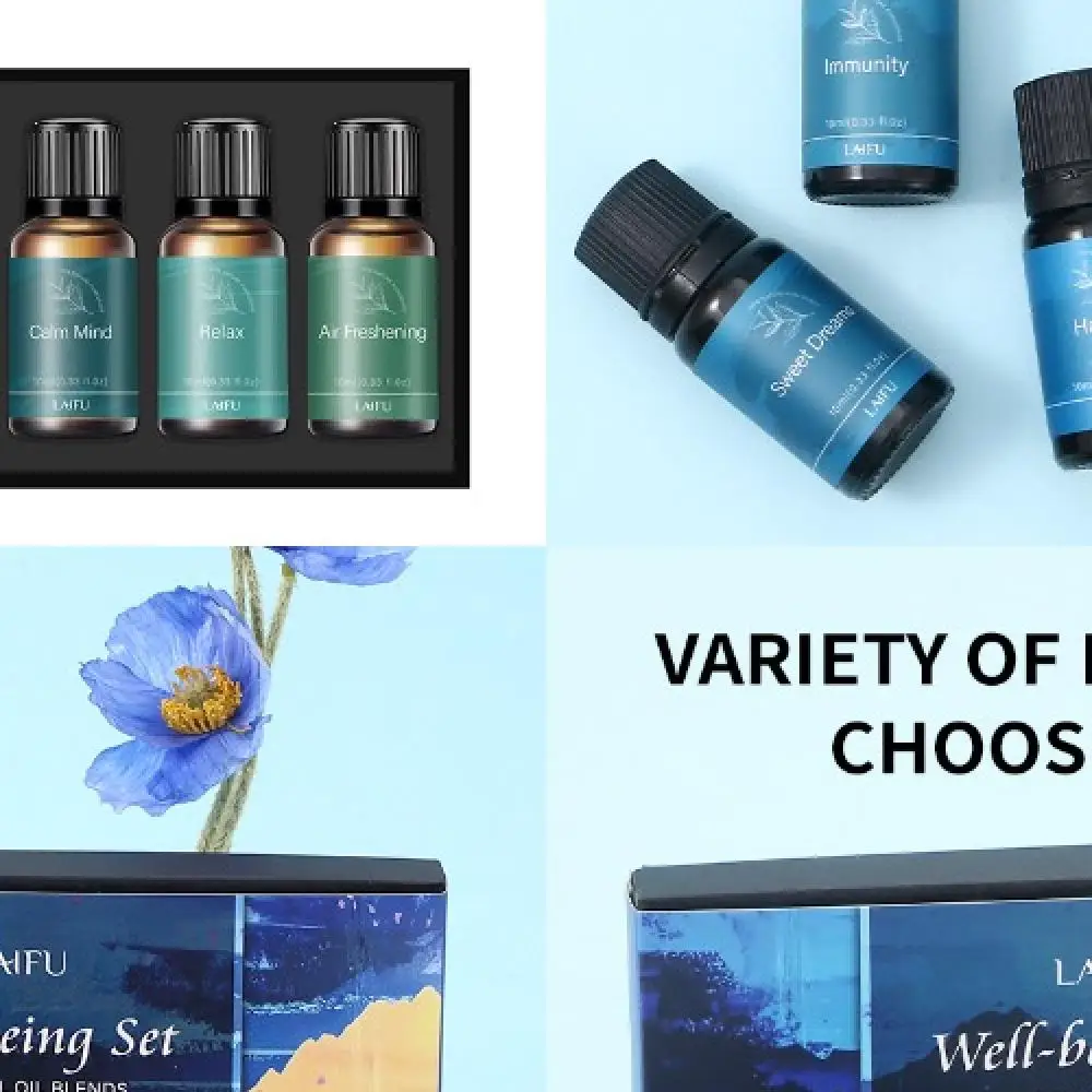 Customizable Aromatherapy Essential Oil Kit - 6x10ml Blends for Relaxation, Air Freshening, Immunity, Calm Mind, Happiness & Swe
Customizable Aromatherapy Essential Oil Kit - 6x10ml Blends for Relaxation, Air Freshening, Immunity, Calm Mind, Happiness & Swe